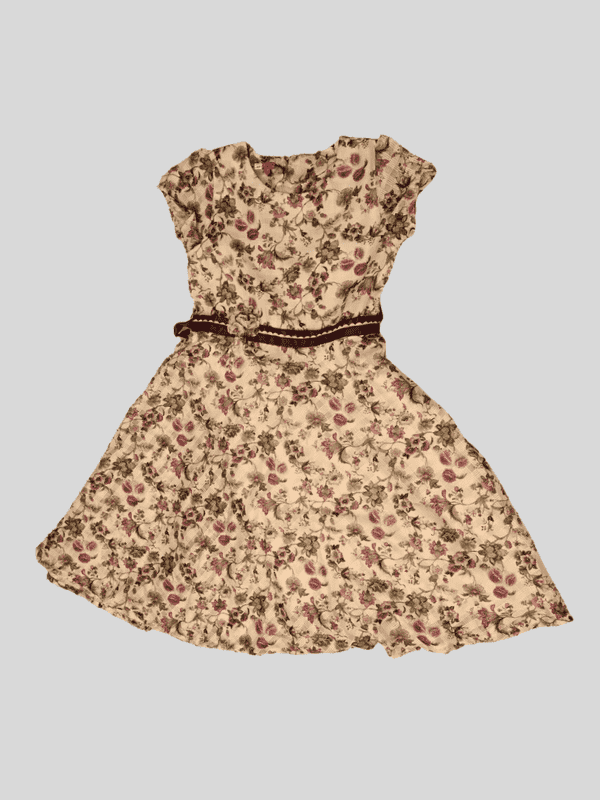 Girls Casual Printed Cotton Frocks - Purple