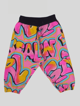 Girls Casual Printed Half Sleeves Track Pant Set - Pink