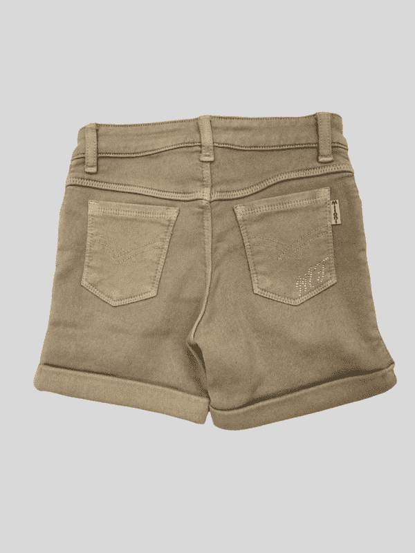 Girls Casual Plain Jeans Shorts Fixed Waist - Grey
