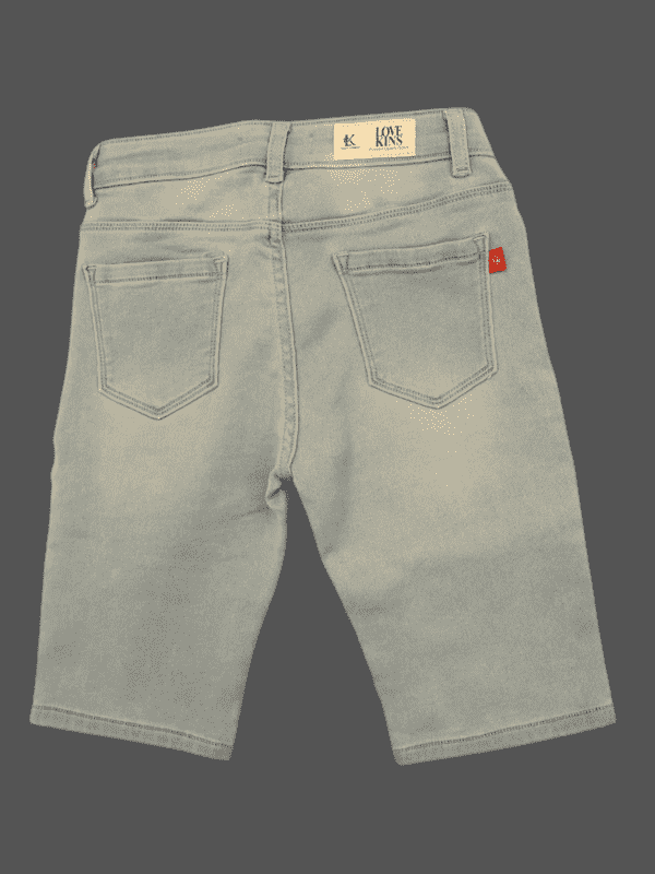 Girls Casual Plain Jeans Shorts Fixed Waist - Sky Blue