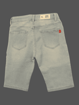 Girls Casual Plain Jeans Shorts Fixed Waist - Sky Blue