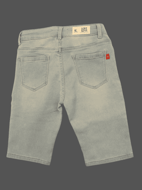 Girls Casual Plain Jeans Shorts Fixed Waist - Sky Blue