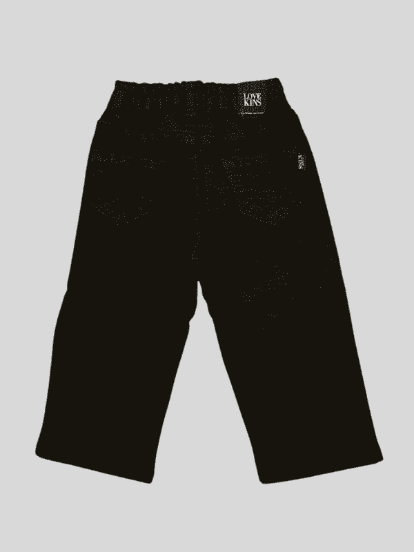 Girls Casual Plain Jeans Pant Half Elastic - Black
