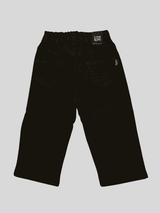 Girls Casual Plain Jeans Pant Half Elastic - Black