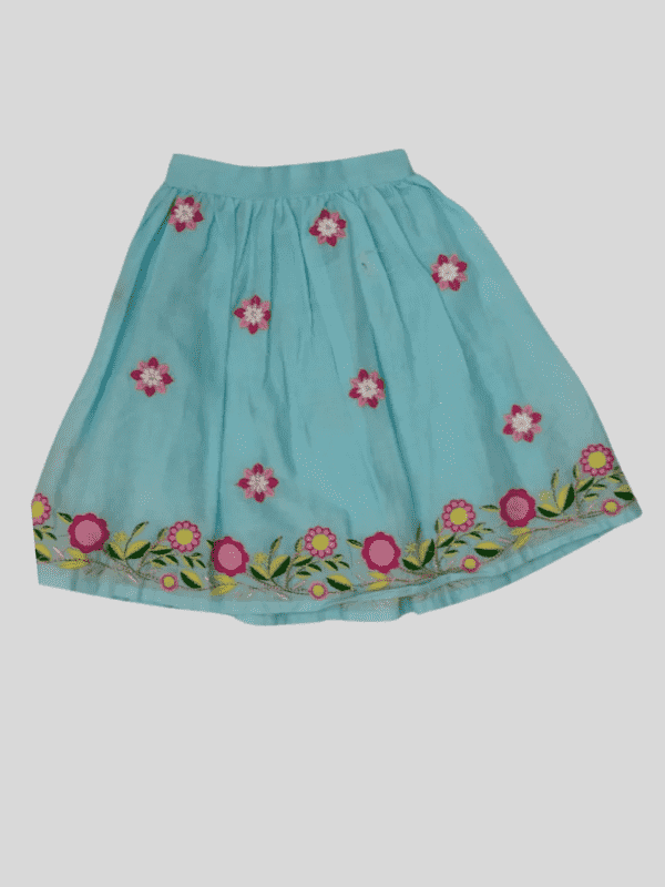Girls Traditional Sleeves Less Long Choli - Blue