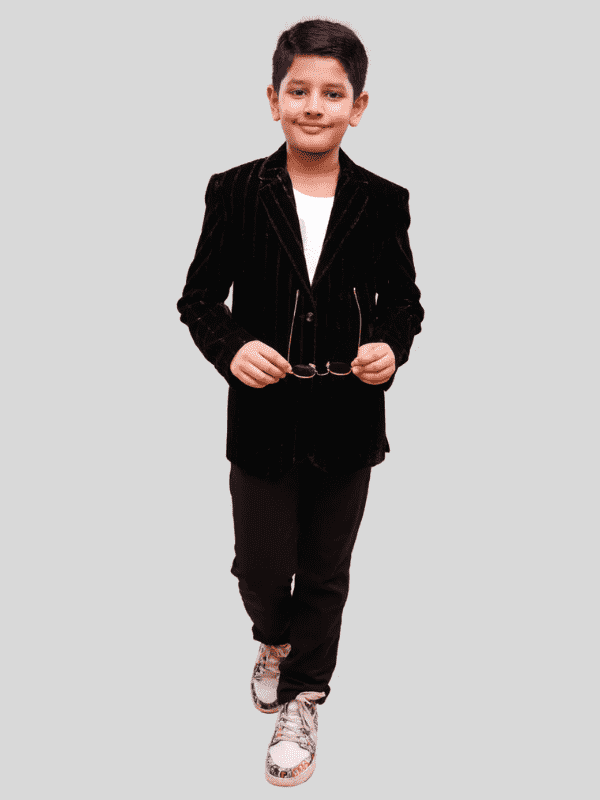 Boys Party Blazer With T-Shirt -Black