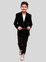 Boys Party Blazer With T-Shirt -Black