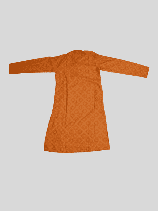 Boys Traditional Printed Chudidar Kurta Set - Orange