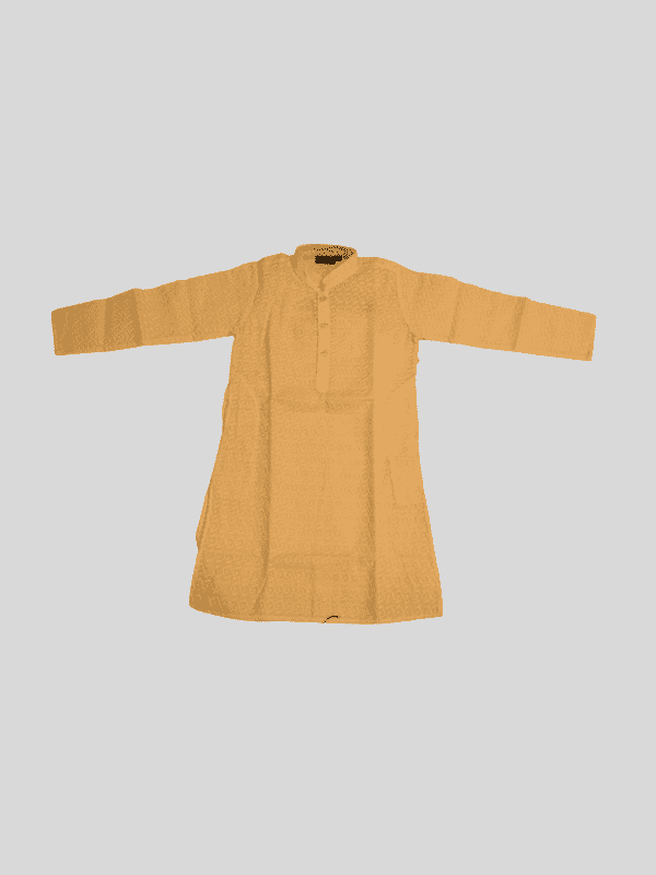 Boys Traditional Self Design Chudidar Kurta Set - Fawn
