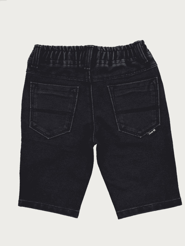 Boys Casual Plain Jeans Shorts Full Elastic - Blue