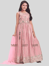 Girls Traditional Half Sleeves Long Choli - Pink