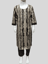 Girls Traditional 3/4th Sleeves Plazo Set - Black