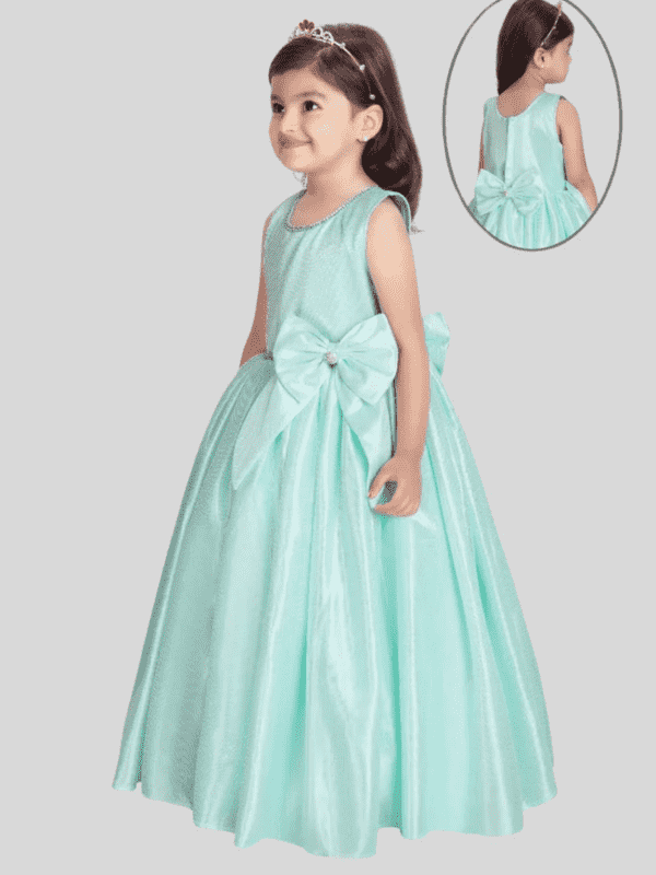 Girls Party Heavy Western Gown with work - Green