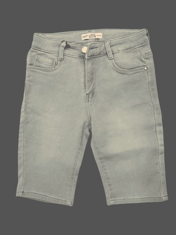 Girls Casual Plain Jeans Shorts Fixed Waist - Sky Blue
