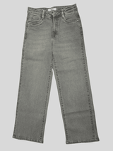 Girls Casual Plain Jeans Pant Fixed Waist - Grey