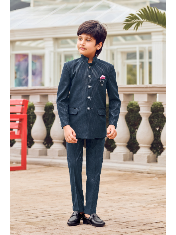 Boys Party Jodhpuri Suit -Navy Blue