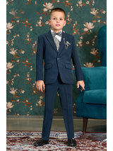 Boys Party 3 Piece Suit With Bow-Purple