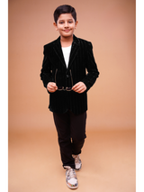 Boys Party Blazer With T-Shirt -Black