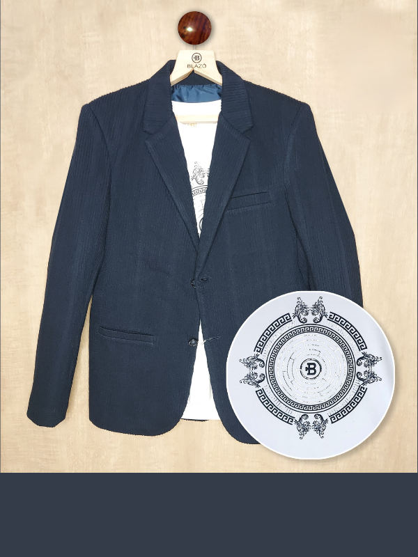 Boys Party Blazer With T-Shirt -Navy Blue