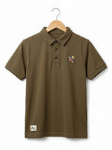Boys Brown Graphic Polo T-Shirt