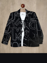 Boys Casual Full Sleeves Printed Shirt With T-Shirt - Black