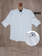 Boys Casual Full Sleeves Plain Fashion Shirt - White